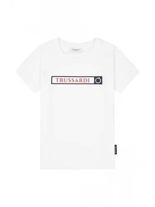 t-shirt con logo centrale TRUSSARDI JEANS | TBP25060TS/OFWHITE